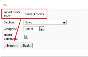 Import articles from Joomla! content, K2 and MyBlog